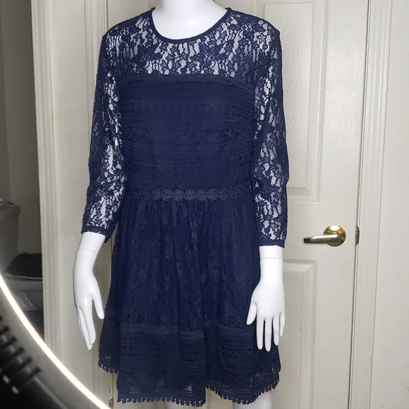 chinese dress ladies Vintage 2000s City Triangles Blue Sparkly Midi Dress